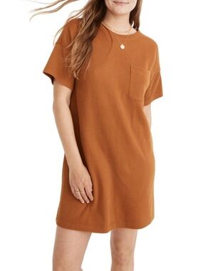 MADEWELL Rib T-shirt Dress In Sweet Dahlia